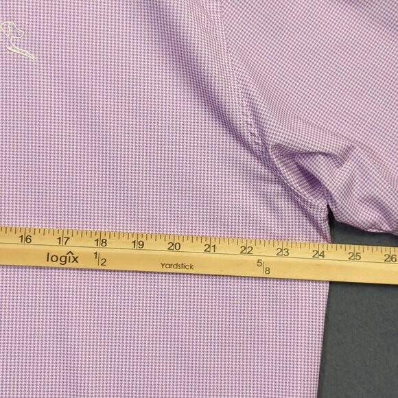 Rhoback Shirt Mens XL Purple Dogstooth Houndstooth Short Sleeve Polo Performance - Picture 5 of 8